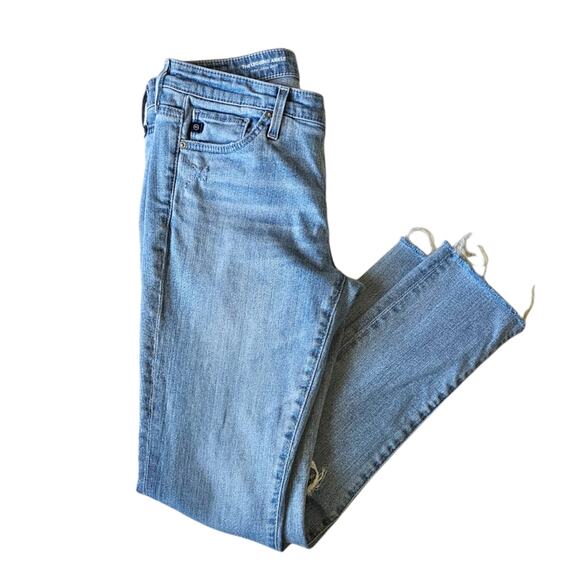 AG Adriano Goldschmied The Legging Ankle Raw Hem Distressed Skinny Jeans Size 25 - Picture 2 of 10